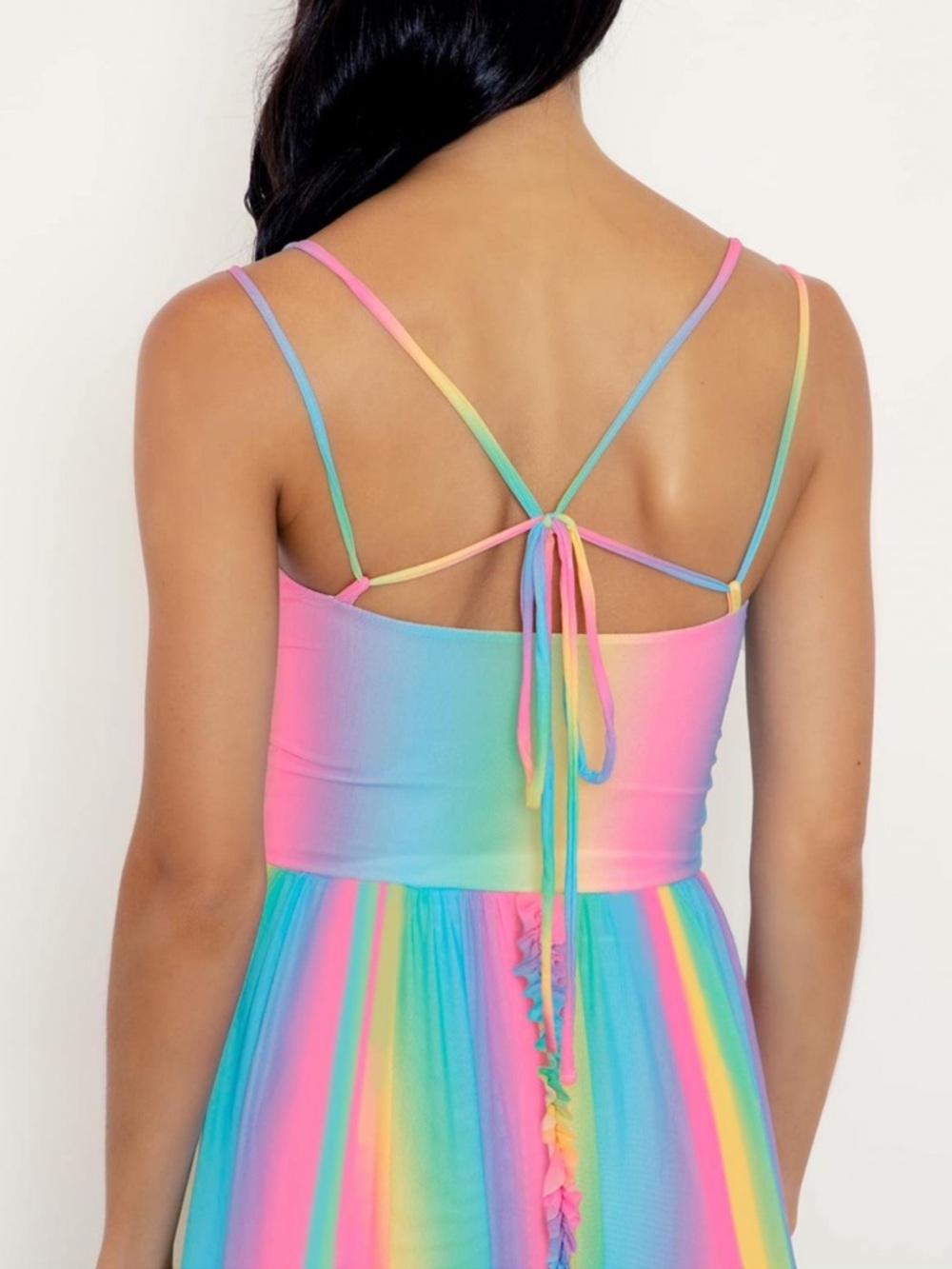Blackmilk Rainbow Ice Cream Frills on Frills Midaxi Dress XS NWT Pastel Boho - Picture 4 of 11